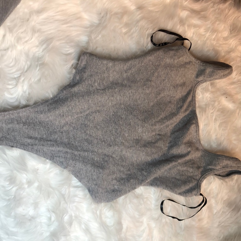 Gray tank top body suit